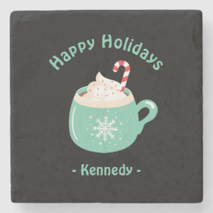 Dessous-de-verre En Pierre Joyeuses vacances Pastel Blue Hot Chocolate Cup