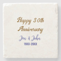 Joyeux 30e anniversaire de mariage royal bleu or s