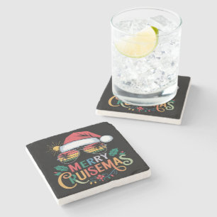 Dessous-de-verre En Pierre Joyeux Cruisemas 2024 Noël Santa Renne 