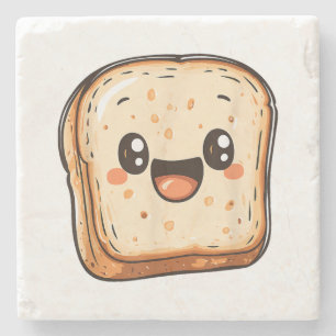 Dessous-de-verre En Pierre Joyeux dessin en tranches de pain souriant toast
