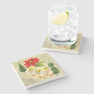 Dessous-de-verre En Pierre Joyeux Dessous de verre des Cherubs de Noël