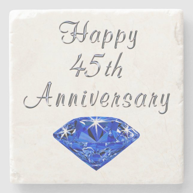 Dessous-de-verre En Pierre Joyeux Dessous de verre saphir du 45e anniversaire (Devant)