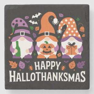 Dessous-de-verre En Pierre Joyeux Hallothanksmas Amoureux des Gnomes Joyeux N