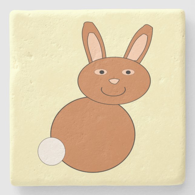 Dessous-de-verre En Pierre Joyeux Lapin de Pâques (Devant)
