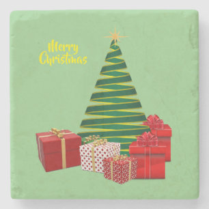 Dessous-de-verre En Pierre Joyeux Noël ~ Arbre avec cadeaux