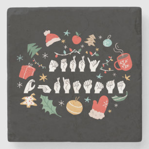 Dessous-de-verre En Pierre Joyeux Noël - ASL American Sign Language III