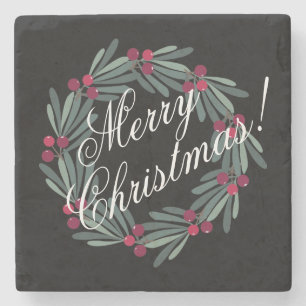 Dessous-de-verre En Pierre Joyeux Noël Script Joli Festif