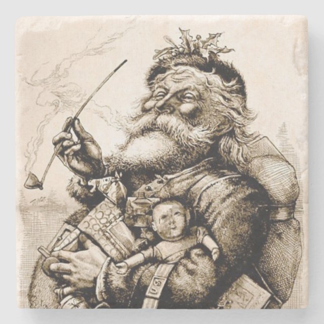 Dessous-de-verre En Pierre Joyeux Père Noël (Devant)