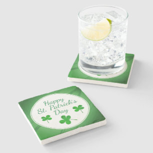 Dessous-de-verre En Pierre Joyeux Saint Patrick`s Day Shamrock vert irlandais