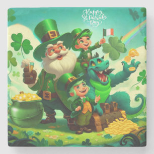 Dessous-de-verre En Pierre Joyeux Saint Patrick's Day coloré