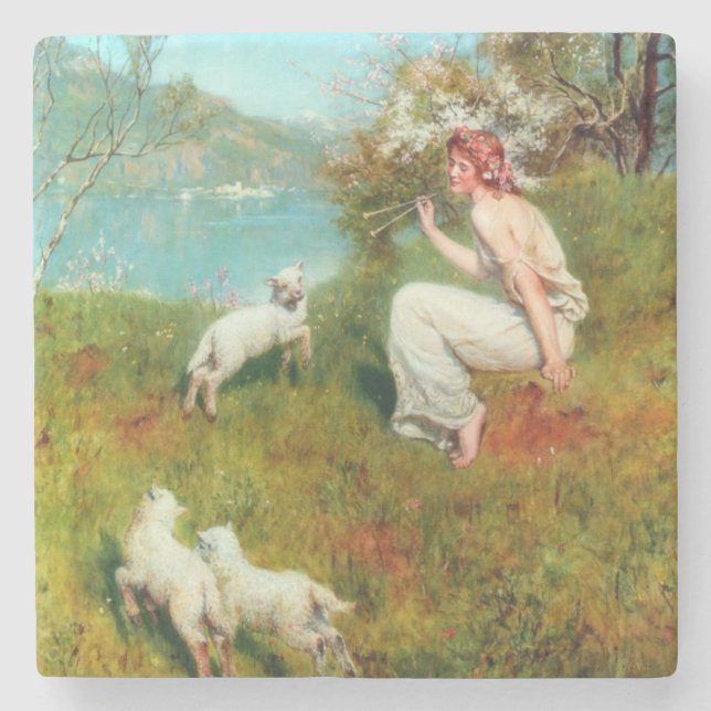 Dessous-de-verre En Pierre Joys of Spring (par John Collier) (Devant)