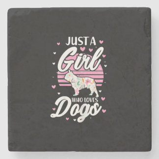 Dessous-de-verre En Pierre just a girl logs dogs | frenbuldog venin