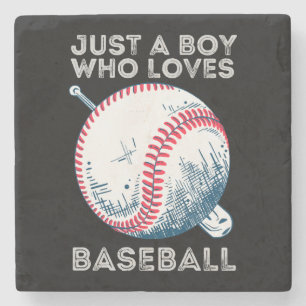 Dessous-de-verre En Pierre Juste un garçon qui aime le baseball