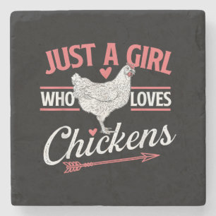Dessous-de-verre En Pierre Juste Une Fille Qui Aime Les Poules - Amoureuse De