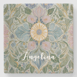 Dessous-de-verre En Pierre Kaleidoscope floral Personnalisé