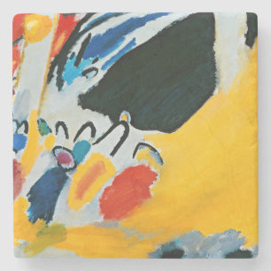 Dessous-de-verre En Pierre Kandinski Impression III Concert Peinture Abstrait