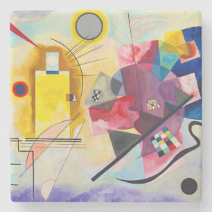 Dessous-de-verre En Pierre Kandinsky jaune-rouge-bleu