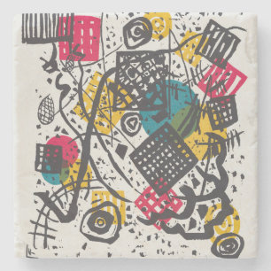 Dessous-de-verre En Pierre Kandinsky Vintage Petits Mondes V Bauhaus Abstrait