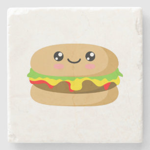 Dessous-de-verre En Pierre Kawaii Burger