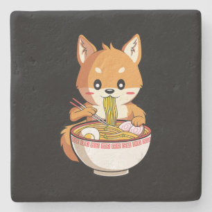 Dessous-de-verre En Pierre Kawaii ramen shiba inu   cadeau amoureux de nouill