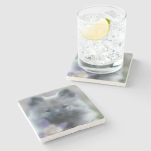 Dessous-de-verre En Pierre Keeshond et Columbine – Photo de chien