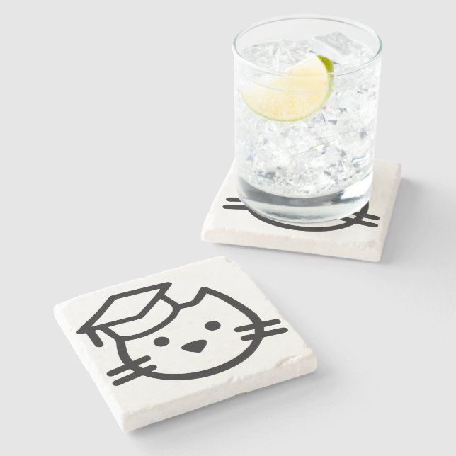 Dessous-de-verre En Pierre Kitten Academy Plain Logo Dessous de verre en pier (Côté)