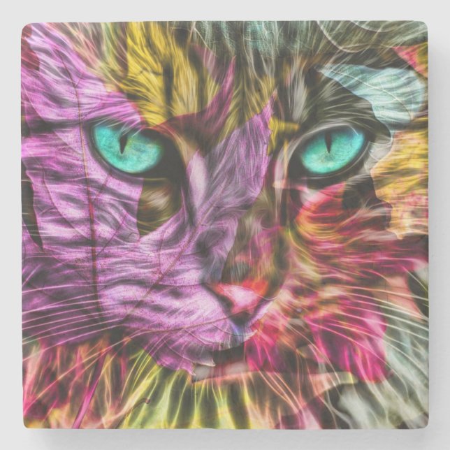 Dessous-de-verre En Pierre Kitty Chat Kitten Design artistique (Devant)