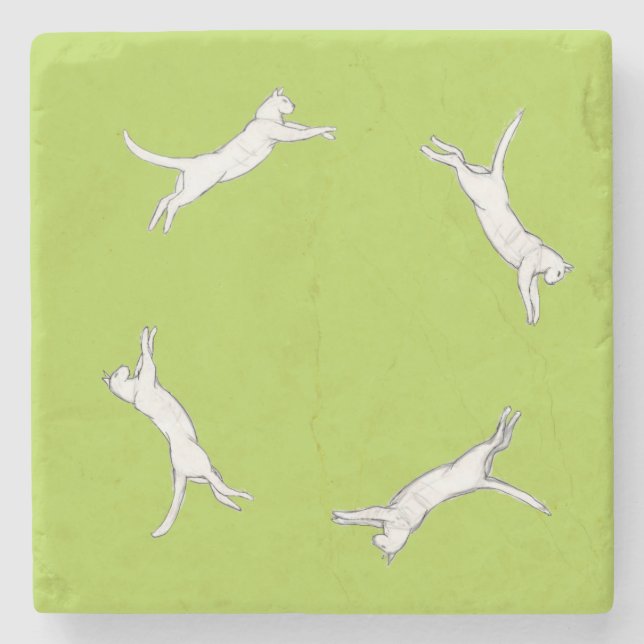 Dessous-de-verre En Pierre kittyrun lime simple (Devant)