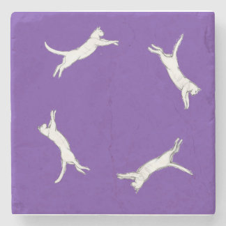 Dessous-de-verre En Pierre kittyrun violet simple