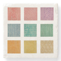 Knit patterned coasters