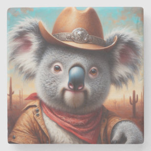 Dessous-de-verre En Pierre Koala Cowboy