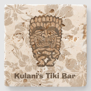Dessous-de-verre En Pierre Ku-Tiki Hawaiian Personnalisable Tiki Bar Dessous 