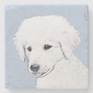 Dessous-de-verre En Pierre Kuvasz Peinture - Cute Original Chien Art