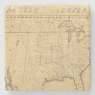 Dessous-de-verre En Pierre La carte des enfants des Etats-Unis