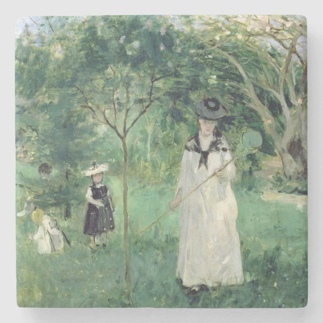 Dessous-de-verre En Pierre La chasse aux papillons, 1874 (Devant)