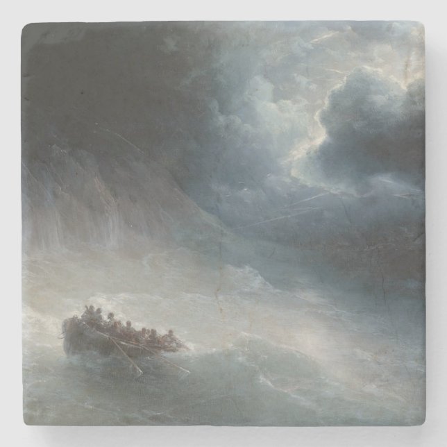 Dessous-de-verre En Pierre La colère des mers (par Ivan Aivazovsky) (Devant)