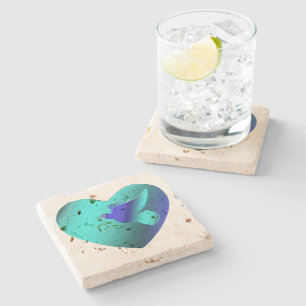 Dessous-de-verre En Pierre La colombe bleue du coeur du ciel