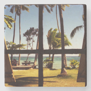 Dessous-de-verre En Pierre La côte tropicale Fiji Beach Scene