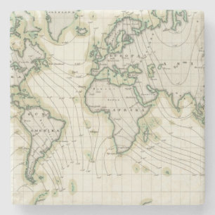 Dessous-de-verre En Pierre La déclinaison magnétique du monde
