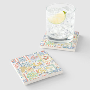 Dessous-de-verre En Pierre La Dolce Vita Citrons d'été italiens Méditerranée