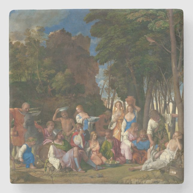 Dessous-de-verre En Pierre La fête des dieux (par Giovanni Bellini) (Devant)
