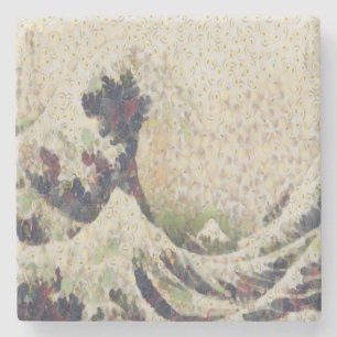 Dessous-de-verre En Pierre La Grande Vague De Melon Honeydew Belle OEuvre D'A