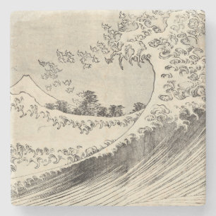 Dessous-de-verre En Pierre La Grande Vague (par Katsushika Hokusai)