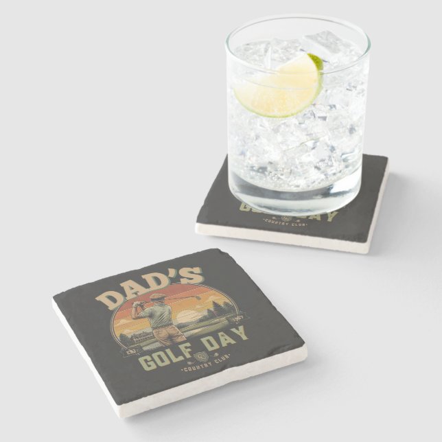 Dessous-de-verre En Pierre La journée de golf de papa (Côté)