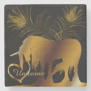 Dessous-de-verre En Pierre La licorne d'or
