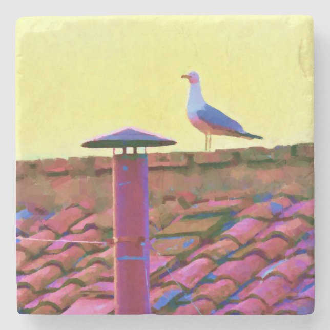 Dessous-de-verre En Pierre La mouette à l'après-midi de Conclave (Devant)
