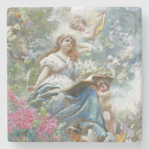 Dessous-de-verre En Pierre La Muse de la Poésie (par Konstantin Makovsky)
