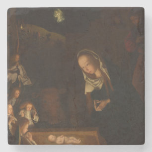 Dessous-de-verre En Pierre La Nativité à la Nuit (Naissance de Jésus, Noël)