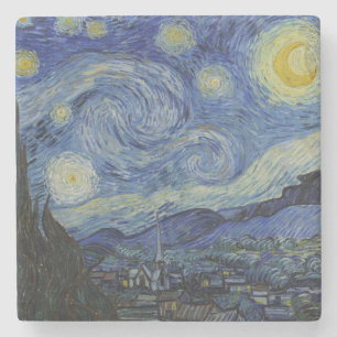 Dessous-de-verre En Pierre La Nuit étoilée (Vincent van Gogh) (Art célèbre)