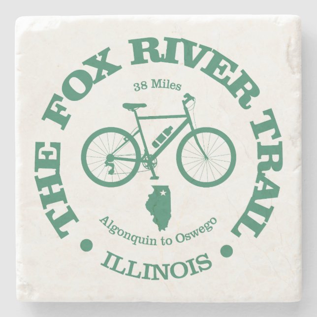Dessous-de-verre En Pierre La piste de Fox River (cyclisme) (Devant)